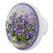 Viooltjes in een maanpot keramische knop (Rechts)