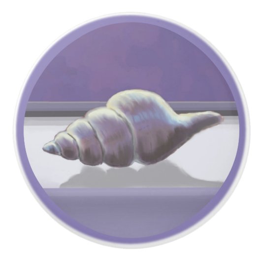 Viooltjes in een maanpot keramische knop (Voorkant)