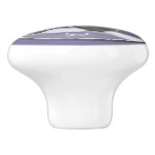 Viooltjes in een maanpot keramische knop (Zijkant)