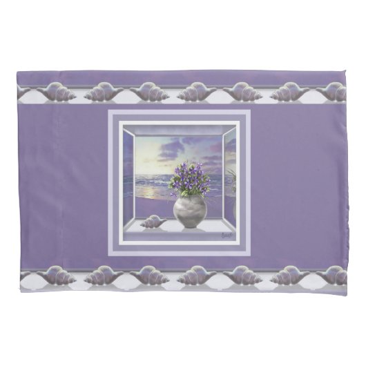 Viooltjes in een maanpot kussensloop (Voorkant)