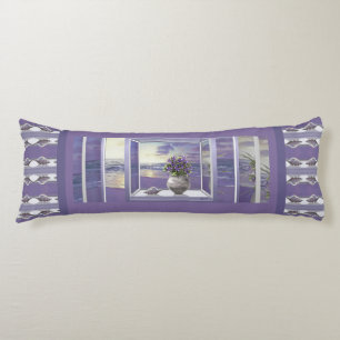 Viooltjes in een maanpot lichaamskussen