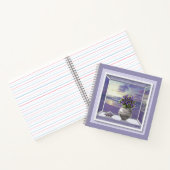 Viooltjes in een maanpot notitieboek (Binnen)