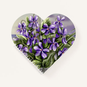 Viooltjes in een maanpot notitieboek