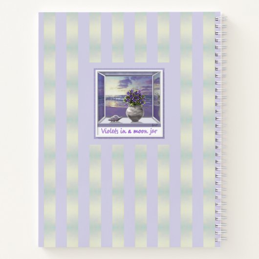 Viooltjes in een maanpot notitieboek (Achterkant)