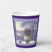 Viooltjes in een maanpot papieren bekers (Voorkant)
