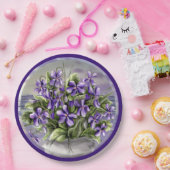 Viooltjes in een maanpot papieren bordje (Feest)