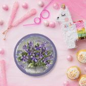 Viooltjes in een maanpot papieren bordje (Feest)