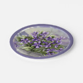 Viooltjes in een maanpot papieren bordje (Gekanteld)