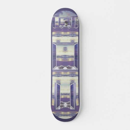 Viooltjes in een maanpot persoonlijk skateboard (Voorkant)