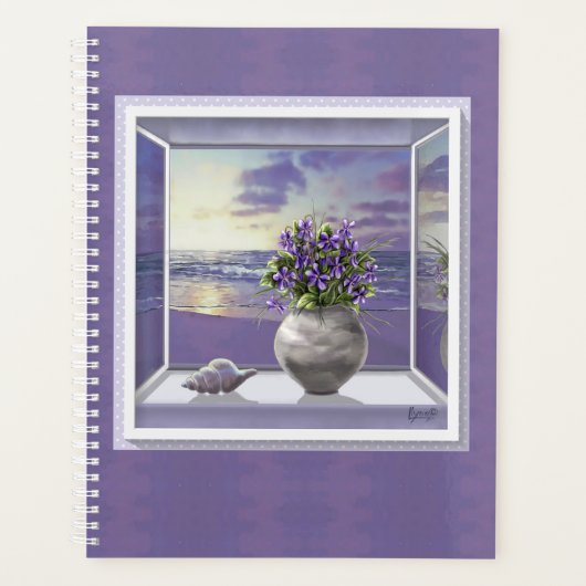 Viooltjes in een maanpot planner (Voorkant)