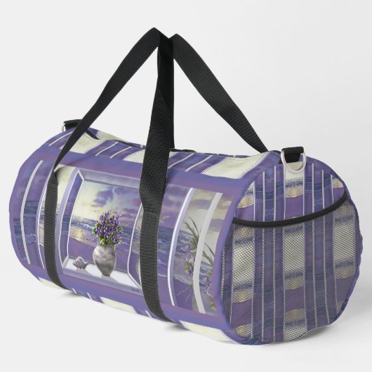 Viooltjes in een maanpot plunjezak (Rechterhoek)