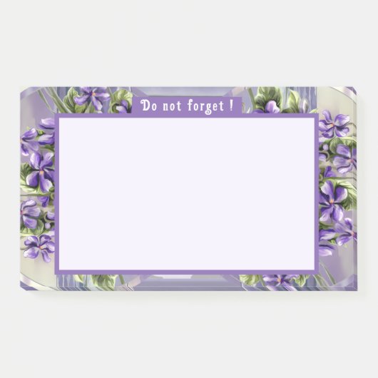 Viooltjes in een maanpot post-it® notes (Voorkant)