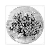 Viooltjes in een maanpot rubberstempel (Afrduk)