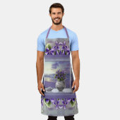 Viooltjes in een maanpot schort (Gedragen)