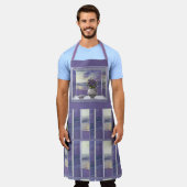 Viooltjes in een maanpot schort (Gedragen)