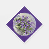 Viooltjes in een maanpot servet (Hoek)