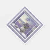 Viooltjes in een maanpot servet (Hoek)