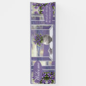 Viooltjes in een maanpot spandoek (Verticaal)