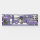 Viooltjes in een maanpot spandoek (Horizontaal)