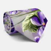 Viooltjes in een maanpot stropdas (Opgerold)