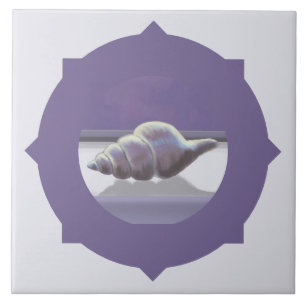 Viooltjes in een maanpot tegeltje