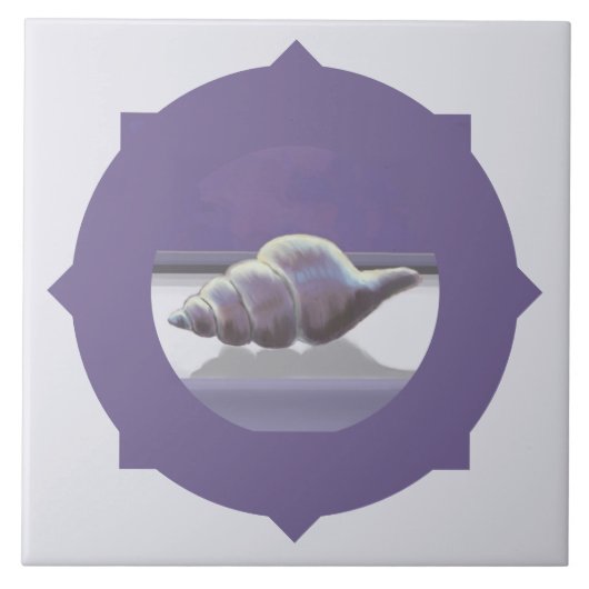 Viooltjes in een maanpot tegeltje (Voorkant)