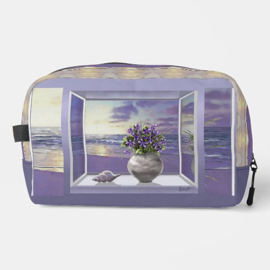 Viooltjes in een maanpot toilettasje (Voorkant)