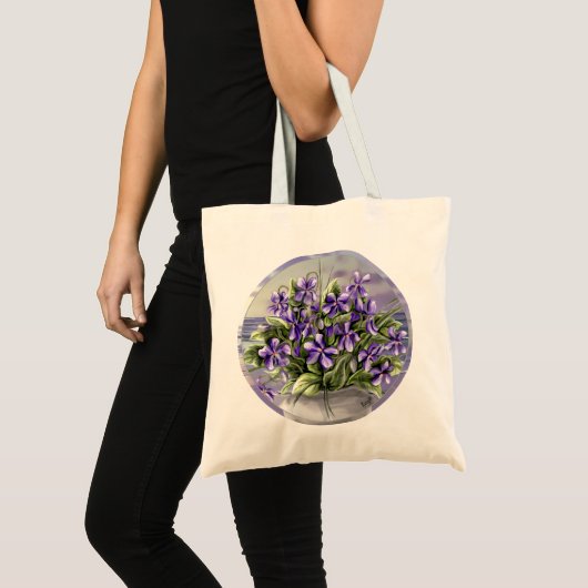 Viooltjes in een maanpot tote bag (Voorkant (product))
