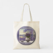 Viooltjes in een maanpot tote bag (Achterkant)