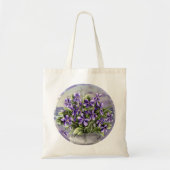 Viooltjes in een maanpot tote bag (Voorkant)