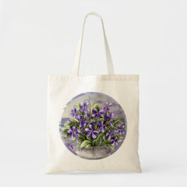 Viooltjes in een maanpot tote bag