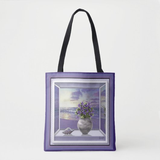 Viooltjes in een maanpot tote bag (Voorkant)