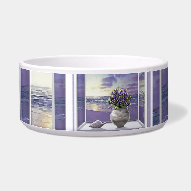 Viooltjes in een maanpot voerbakje (Links)