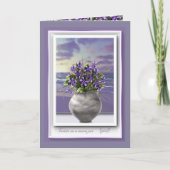 Viooltjes in een Moon Jar Blanck kaart (Voorkant)