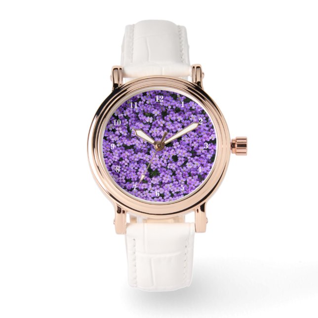 Viooltjes kijken Violet Bloemen Horloge (Voorkant)