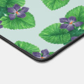 Viooltjes op zee glasblauw bureaumat (Hoek)