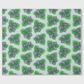 Viooltjes op zee glasblauw cadeaupapier (Vlak)