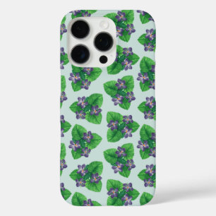 Viooltjes op zee glasblauw iPhone 16 pro hoesje