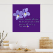 Viooltjes Wilde Bloemen Citaat Poster (Keuken)