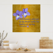 Viooltjes Wilde Bloemen Citaat Poster (Keuken)