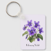 Viooltjesbloemen in februari sleutelhanger (Voorkant)