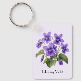 Viooltjesbloemen in februari sleutelhanger
