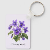 Viooltjesbloemen in februari sleutelhanger (Achterkant)