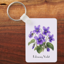 Viooltjesbloemen in februari sleutelhanger