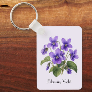 Viooltjesbloemen in februari sleutelhanger