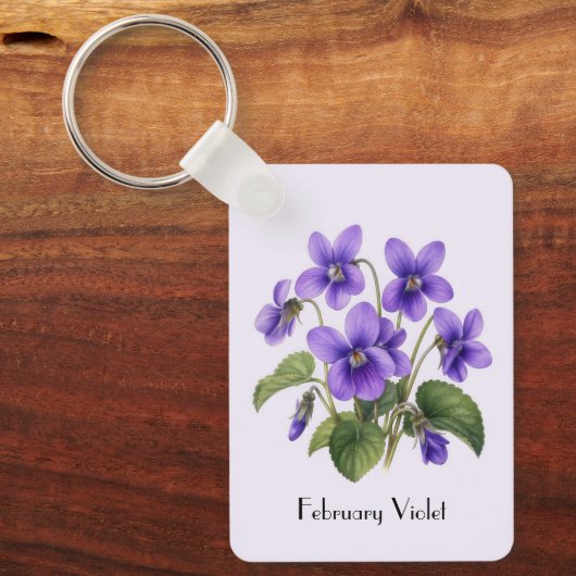 Viooltjesbloemen in februari sleutelhanger (Voorkant)