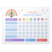 Viooltraining Muzieknoten Rainbow Reward Chart Notitieblok (Voorkant)