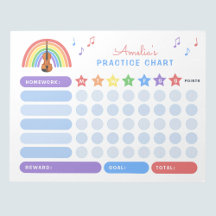 Viooltraining Muzieknoten Rainbow Reward Chart