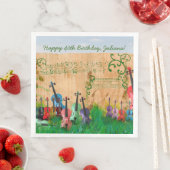 Viooltuin optioneel verjaardagsbericht servetten (Insitu)