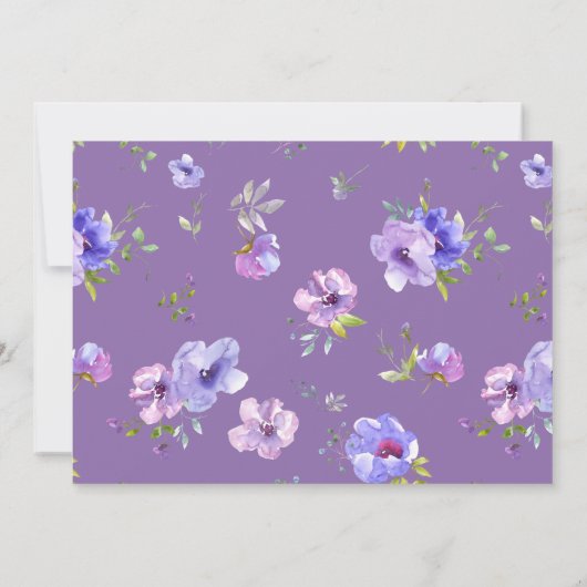 viooltuinflora Quinceanera Fotouitnodiging Kaart (Achterkant)